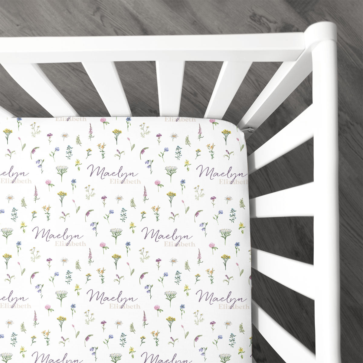 Personalized  Crib Sheet | Meadow Floral