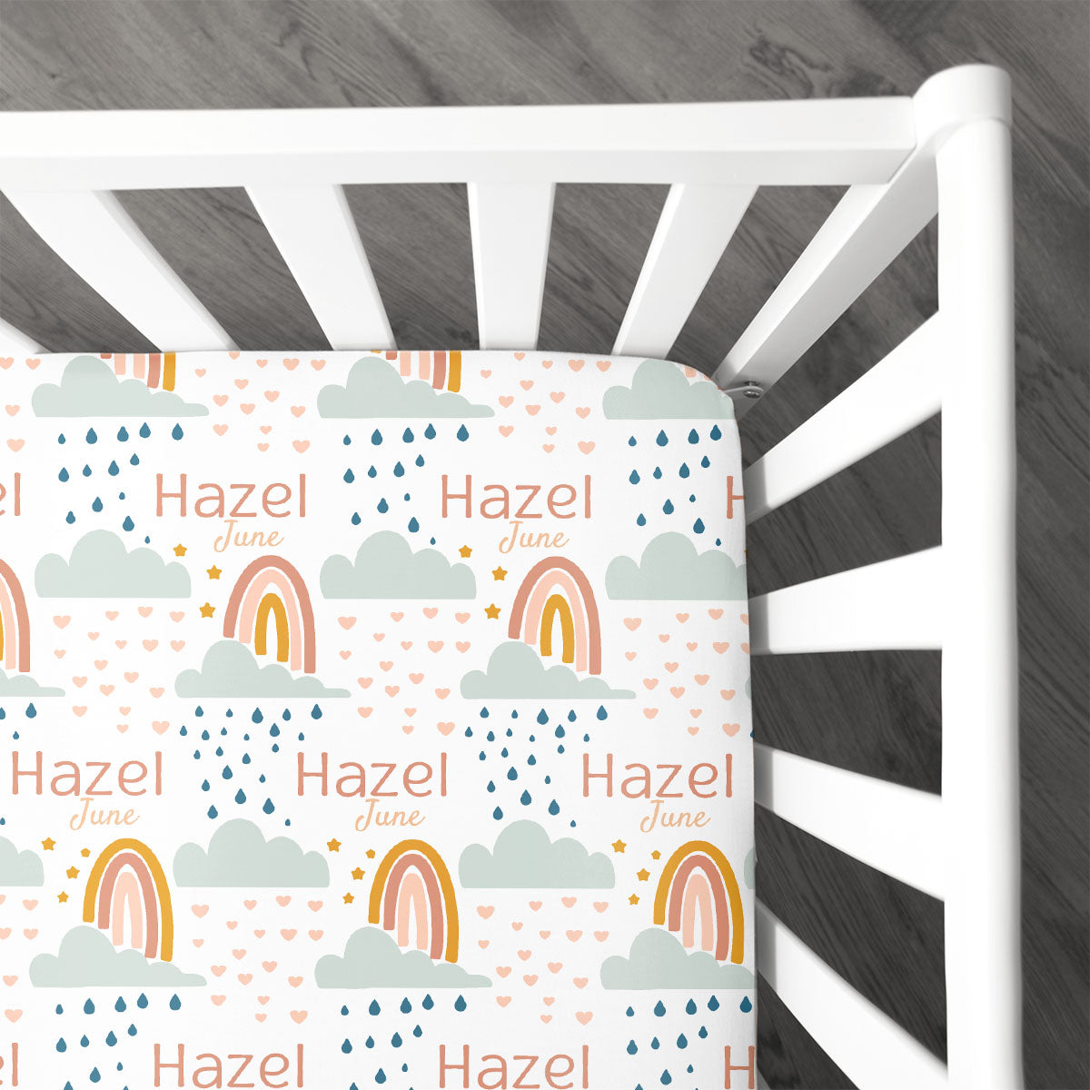 Personalized Crib Sheet | Rainbow Wishes