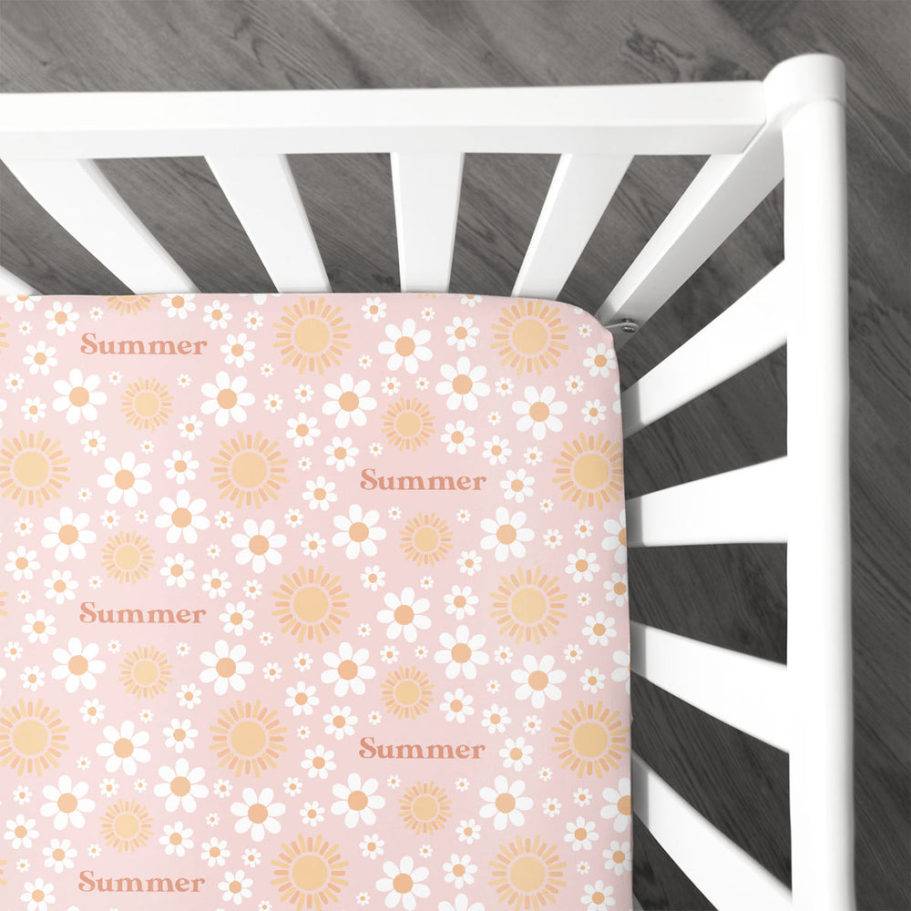 Personalized Crib Sheet | Sunny Daisies