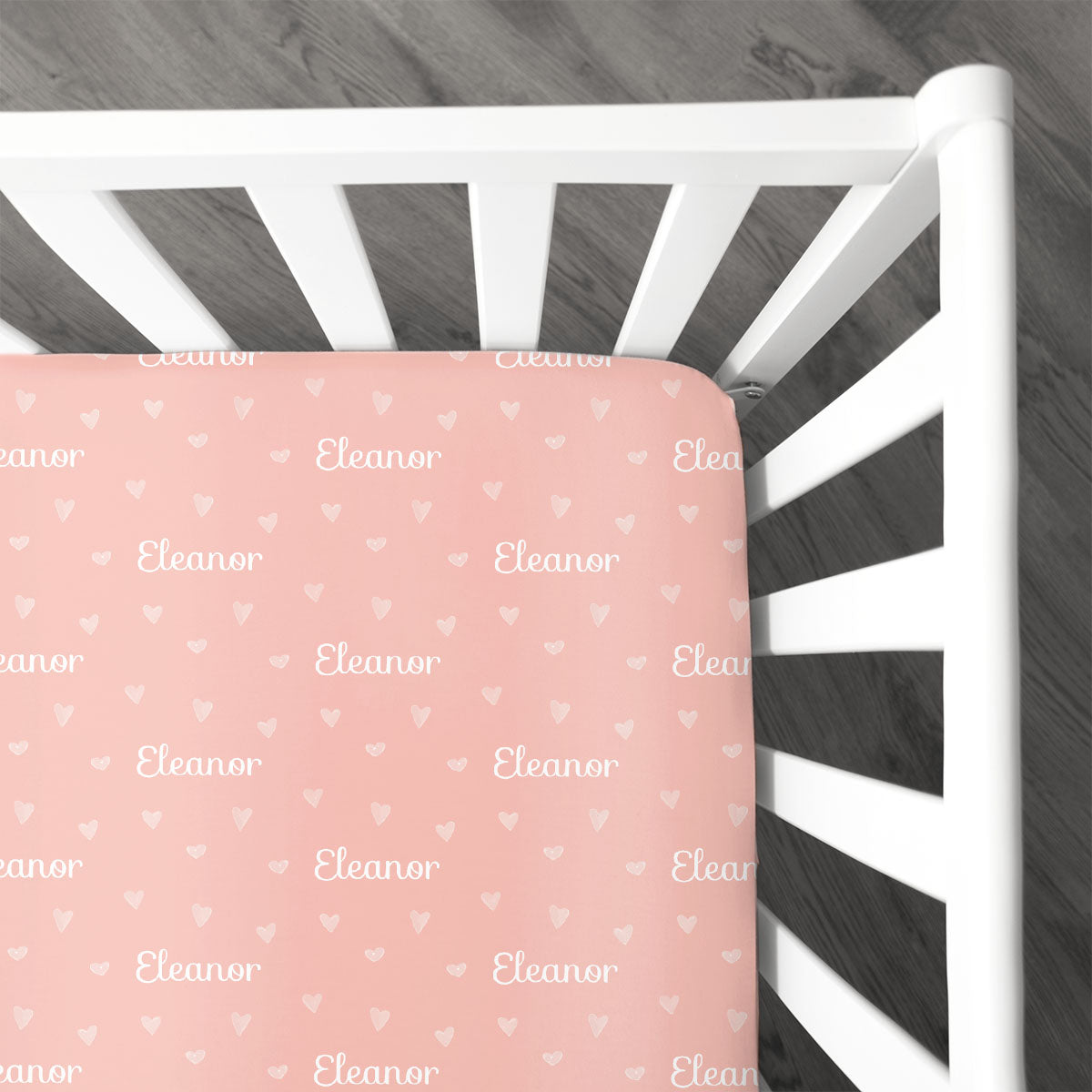 Personalized Crib Sheet | Tiny Hearts