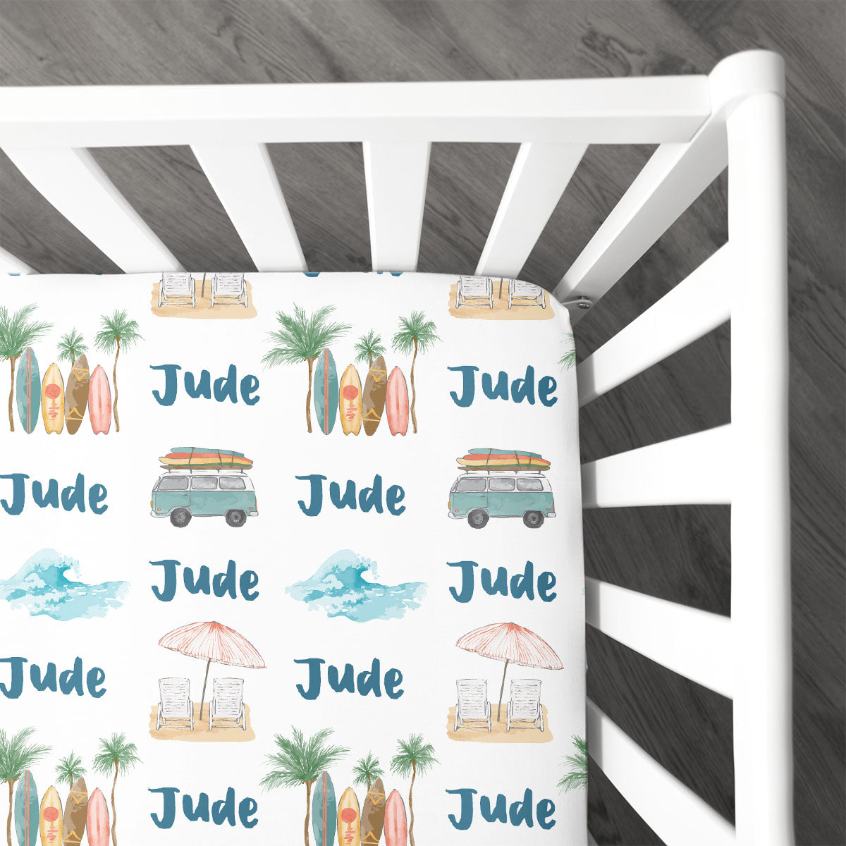 Personalized Crib Sheet | Wave Rider