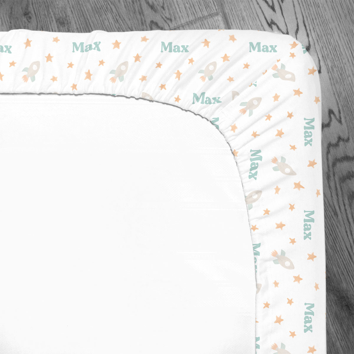 Personalized Crib Sheet | Bright Rockets