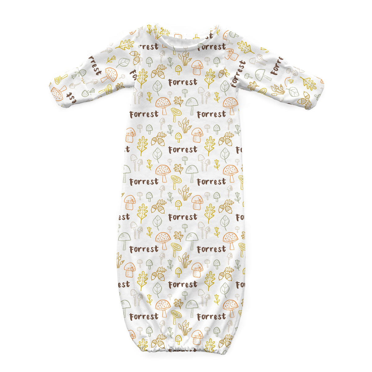 Personalized Newborn Gown | Mushroom Doodles