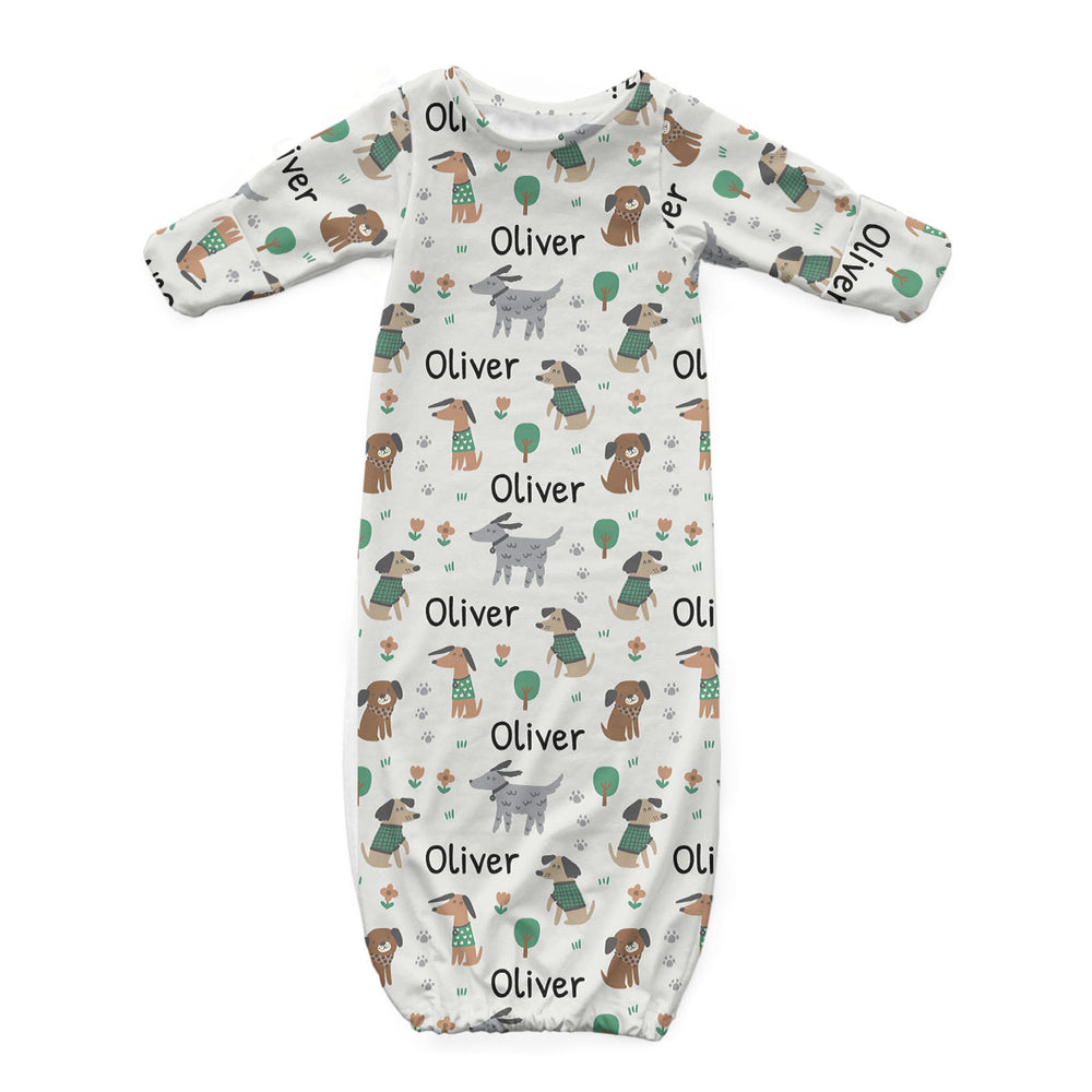 Personalized Newborn Gown | Puppy Love