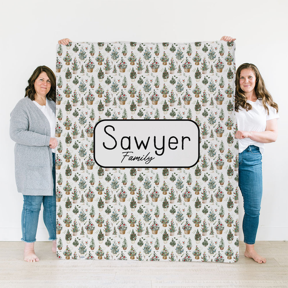 Personalized Minky Family Name Blanket | Jolly Pines