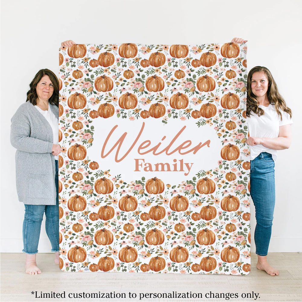Personalized Family Name Blanket | Autumn Floral (Cate & Rainn designs)