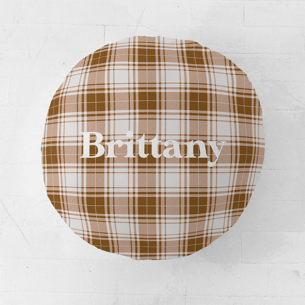 Personalized Floor Pillow | Plaid Perfection