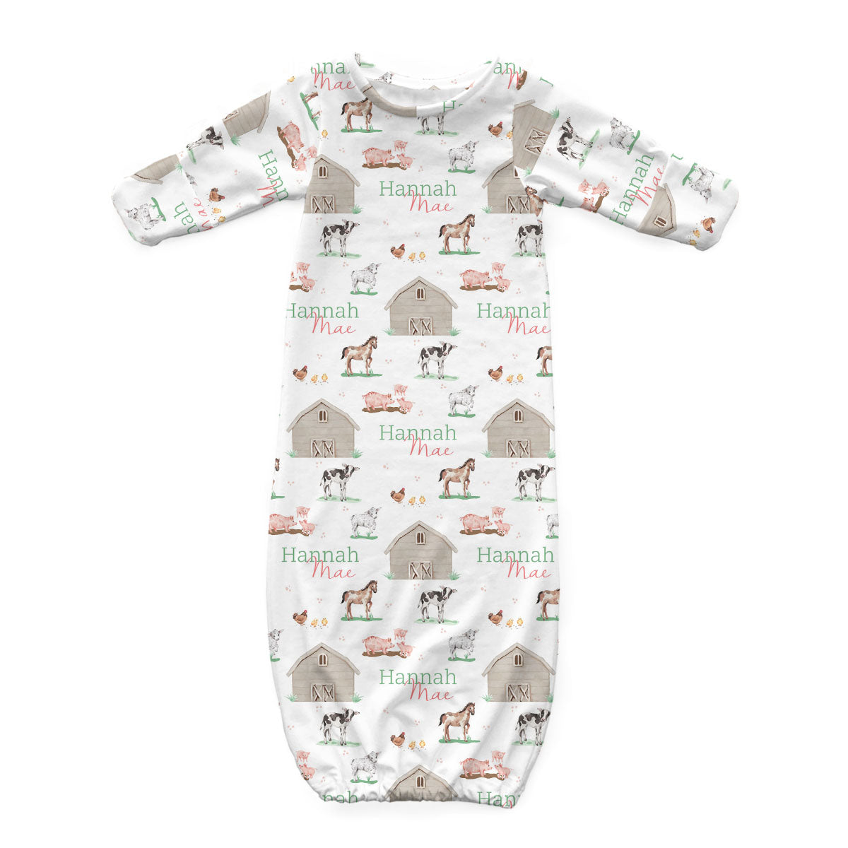 Personalized Newborn Gown | Baby Animal Days