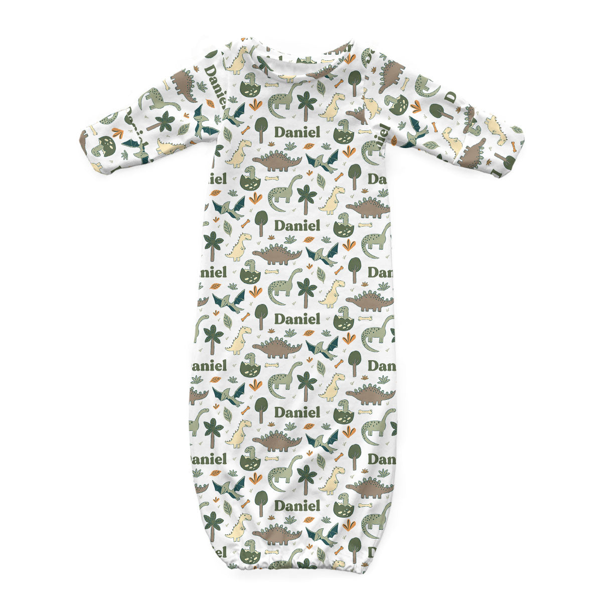 Personalized Newborn Gown | Dancing Dinos