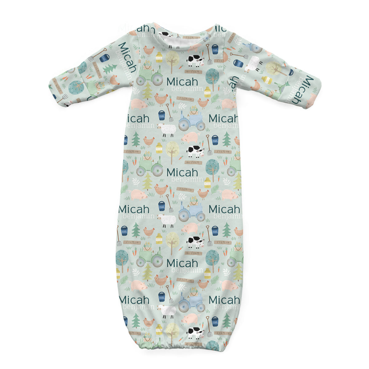 Personalized Newborn Gown | Farmyard