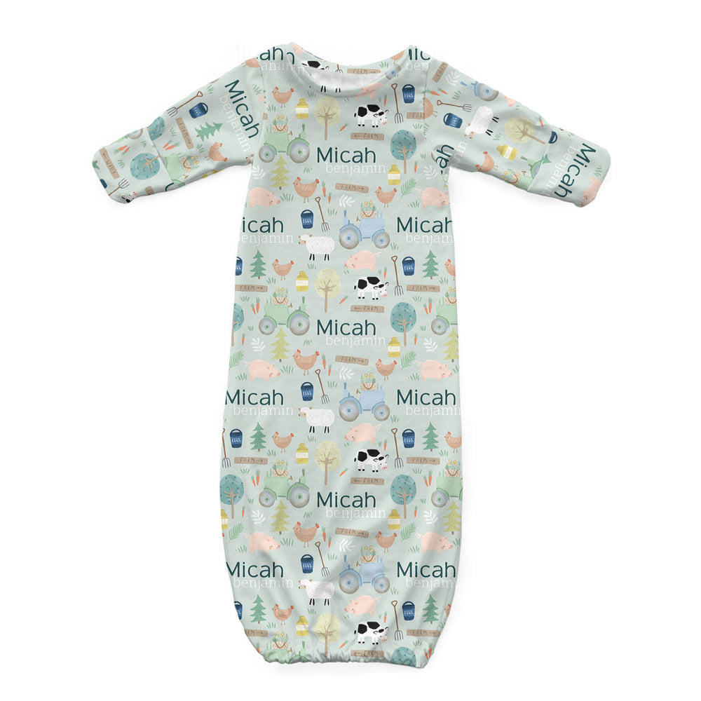 Personalized Newborn Gown | Farmyard