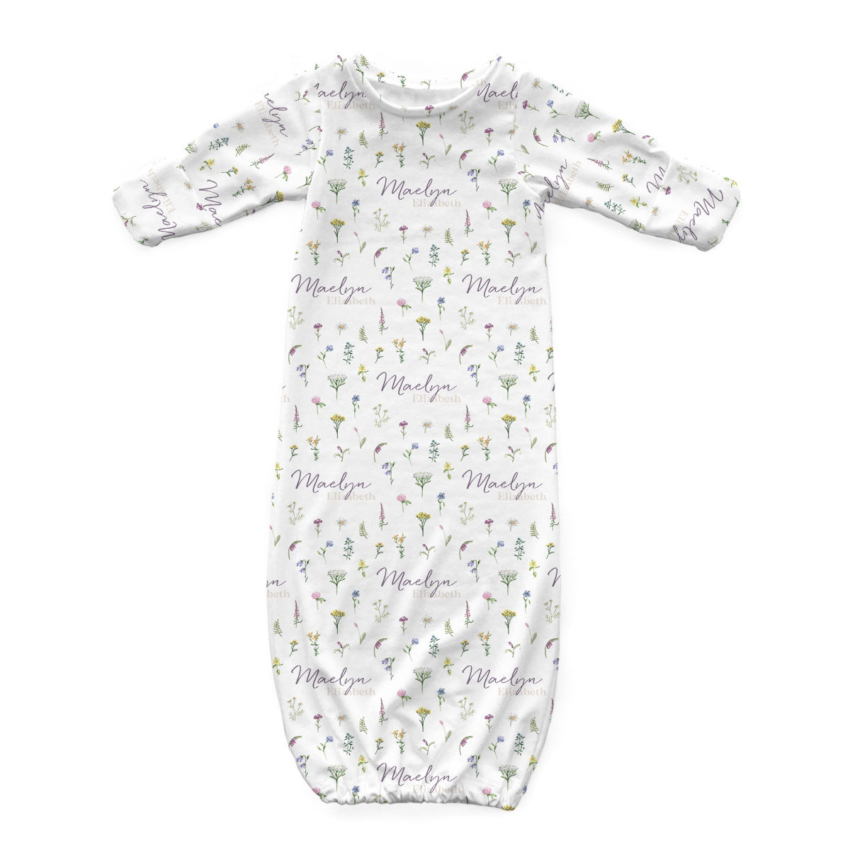 Personalized Newborn Gown | Meadow Floral