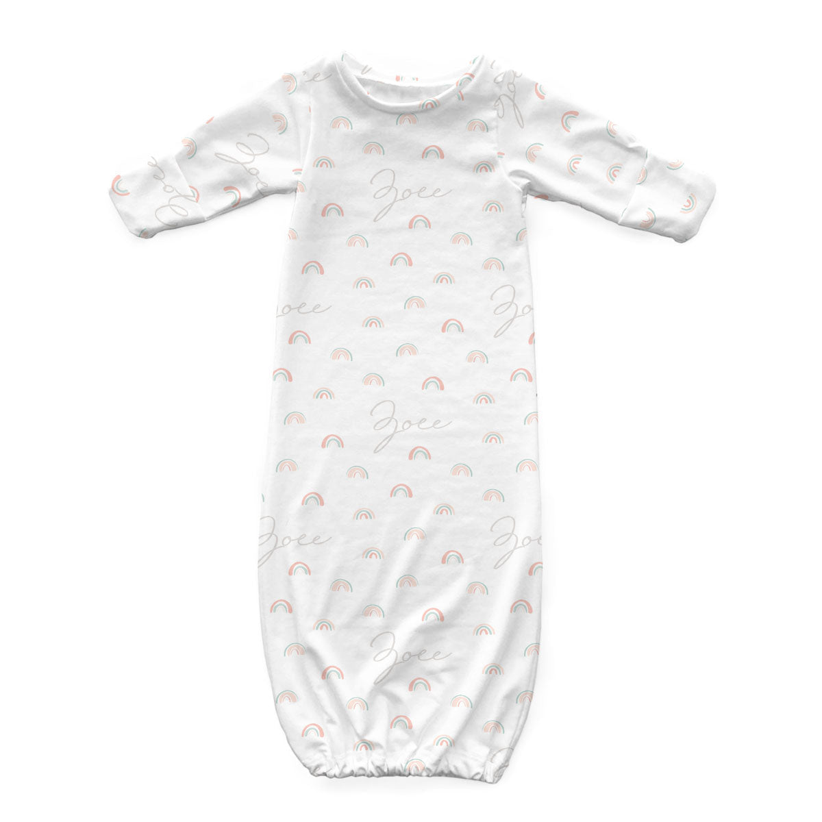 Personalized Newborn Gown | Pastel Rainbows