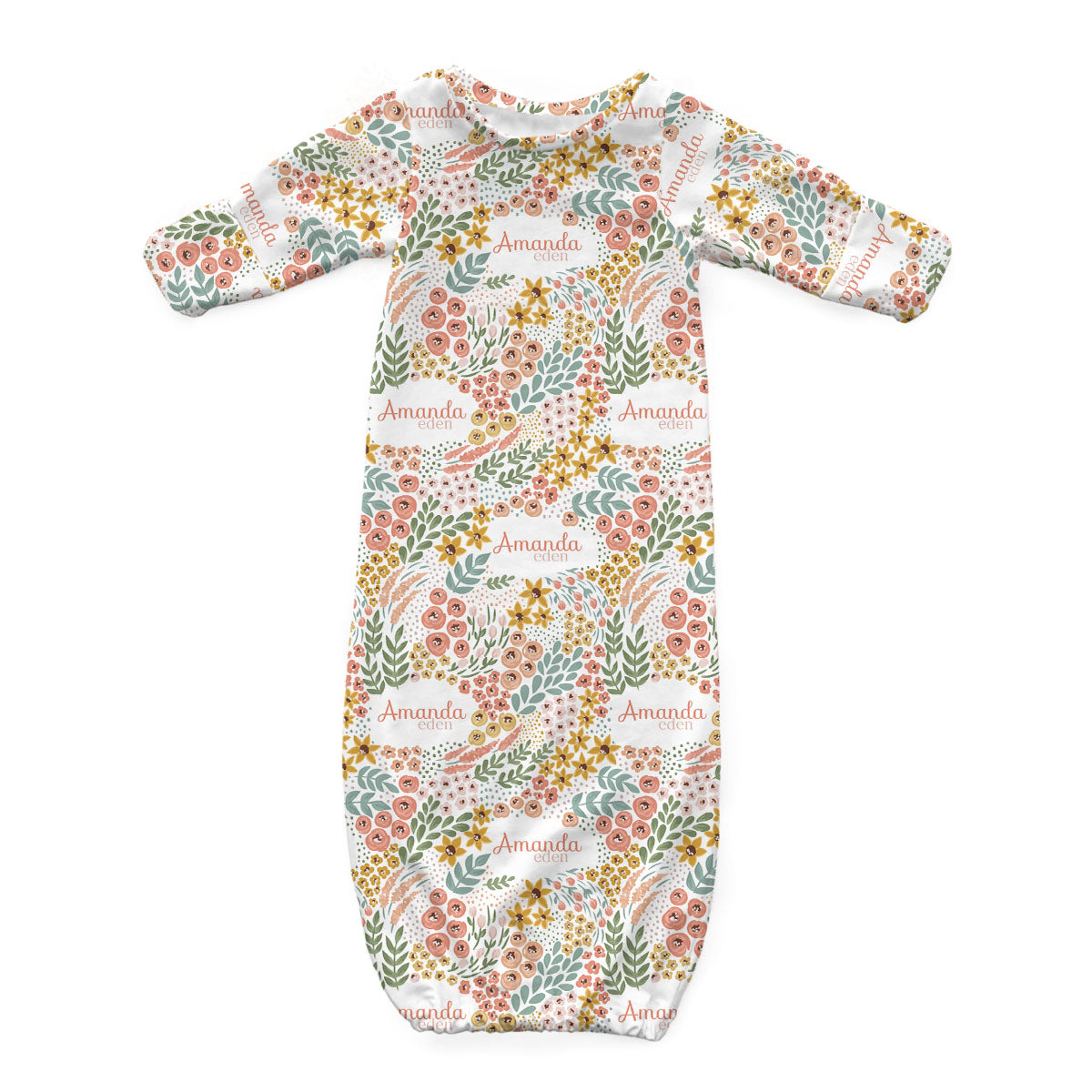 Personalized Newborn Gowns | Whimsy Floral