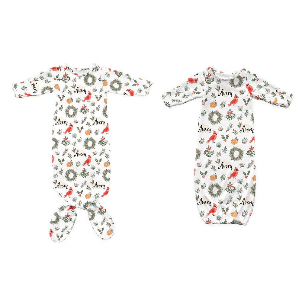 Personalized Newborn Gown | Cardinal Delight