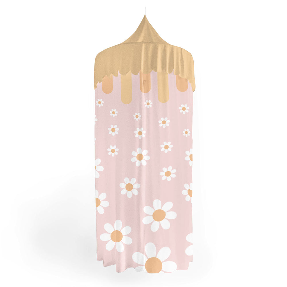 Custom Hanging Canopy Tent + Oversized Floor Pillow | Sunny Daisies