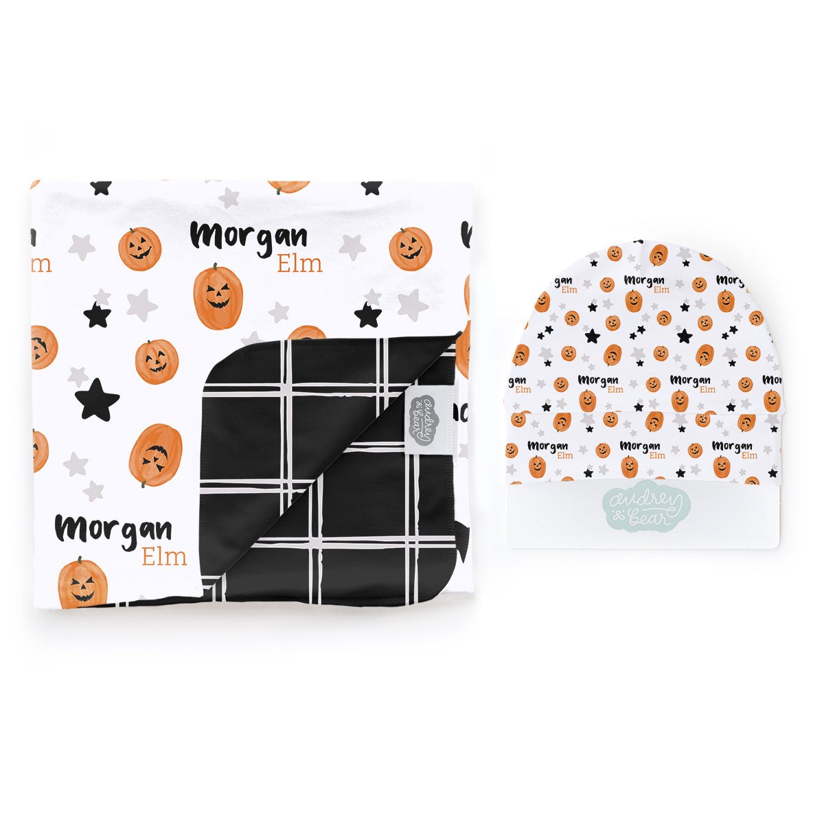Personalized Swaddle & Hat Set | Hello Pumpkin
