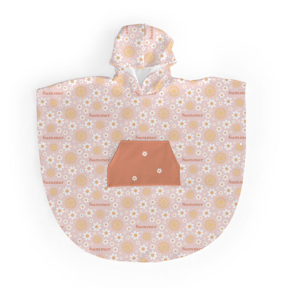 Personalized Hooded Poncho Towel | Sunny Daisies