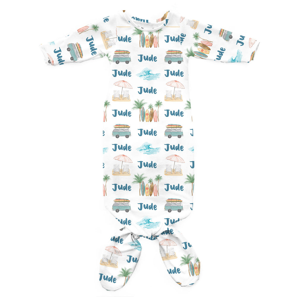 Personalized Newborn Gown | Wave Rider