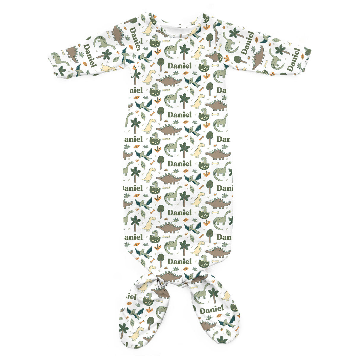 Personalized Newborn Gown | Dancing Dinos