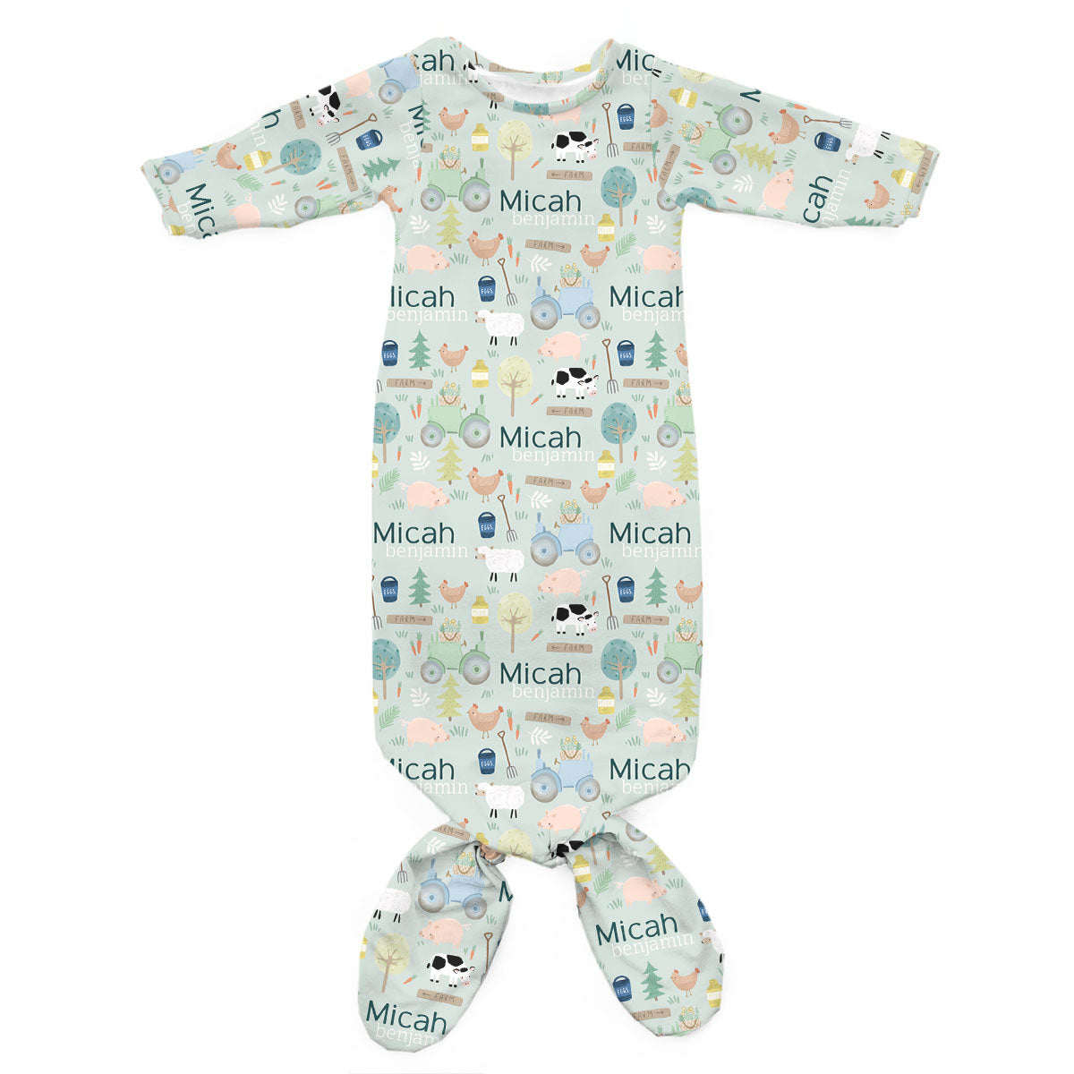 Personalized Newborn Gown | Farmyard
