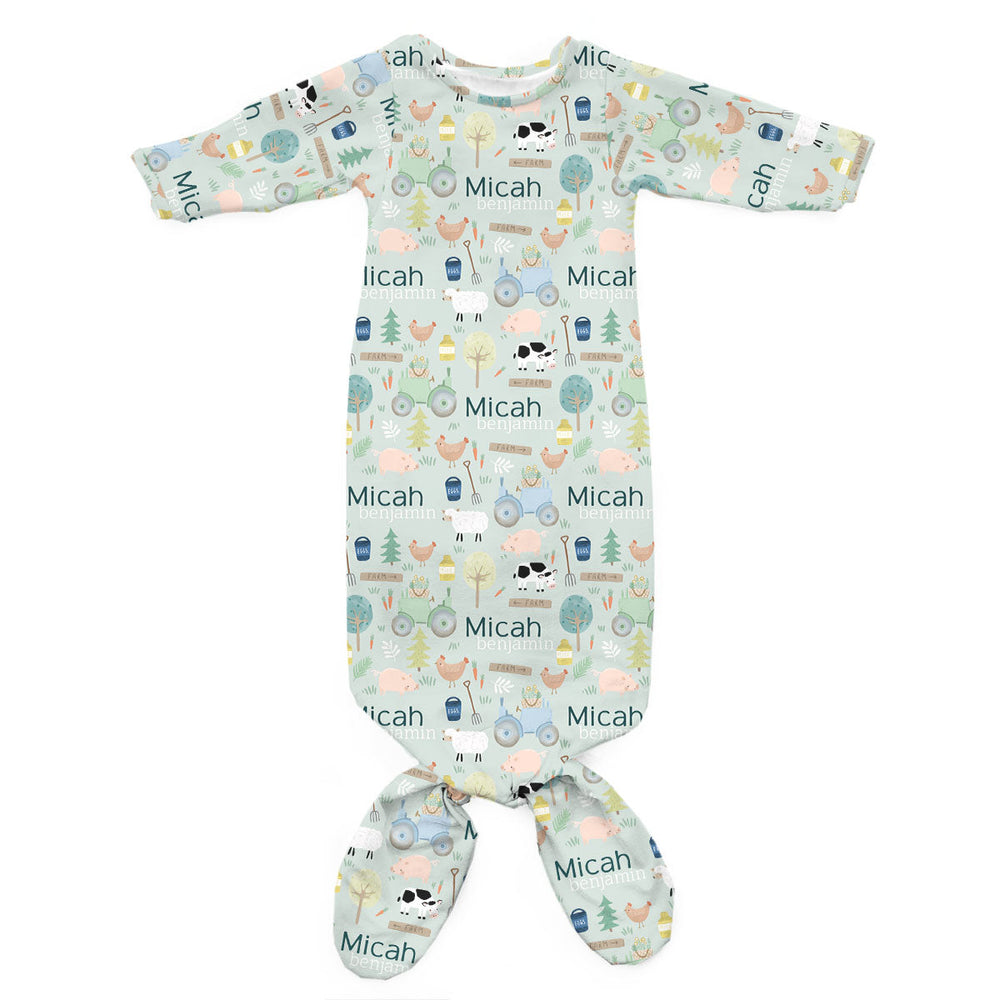 Personalized Newborn Gown | Farmyard