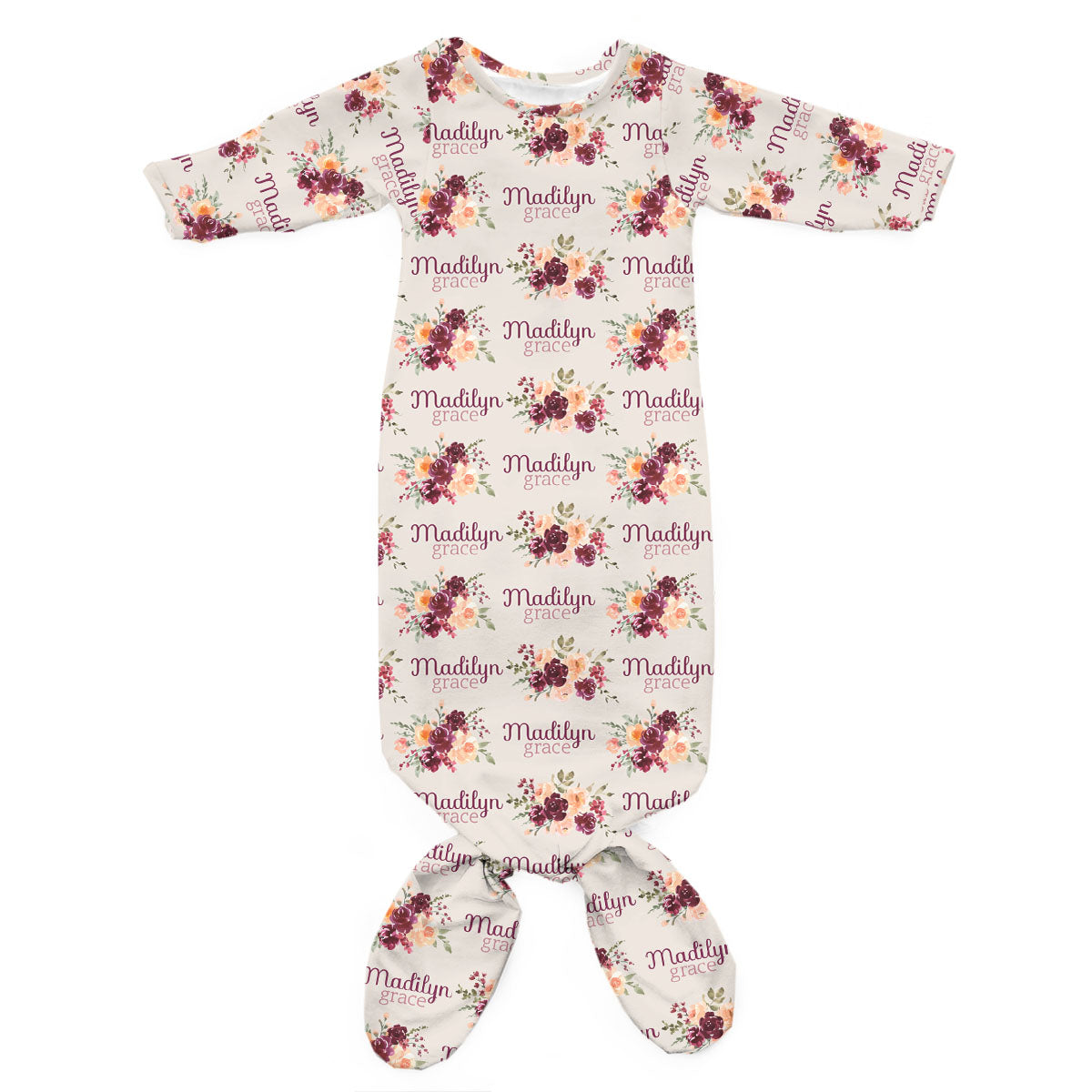 Personalized Newborn Gown | Harvest Floral