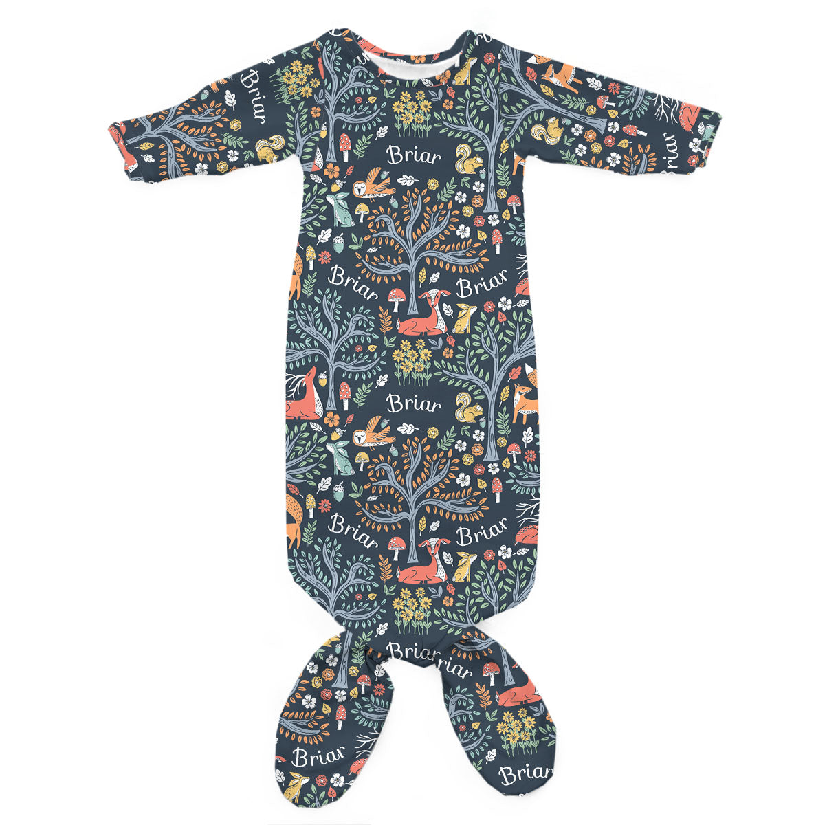 Personalized Newborn Gown | Midnight Meadow