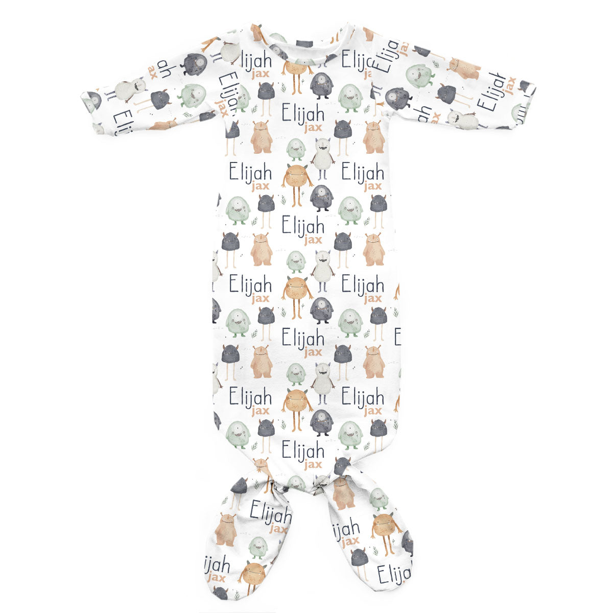 Personalized Newborn Gown | Monster mash