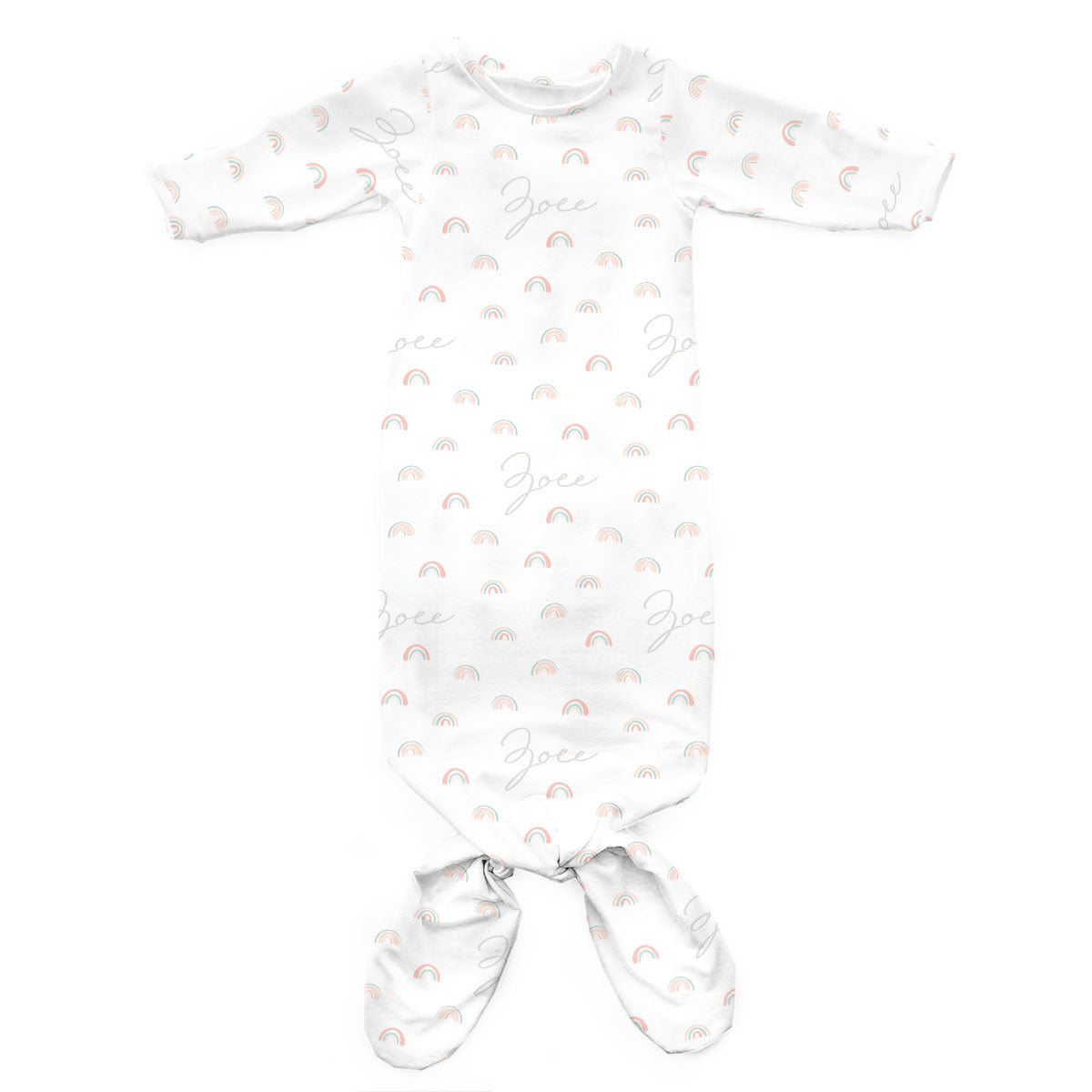 Personalized Newborn Gown | Pastel Rainbows