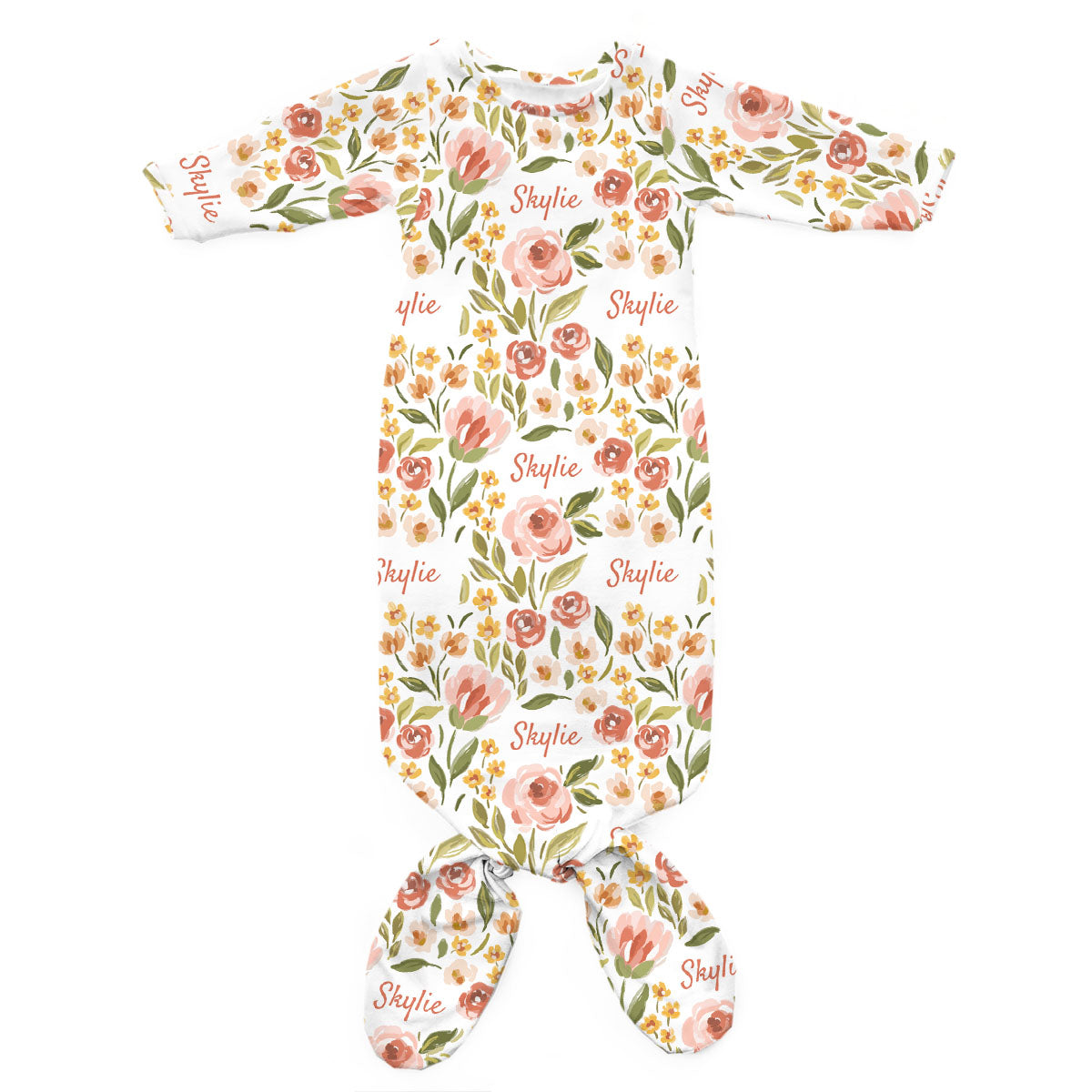 Personalized Newborn Gowns | Spring Tulip