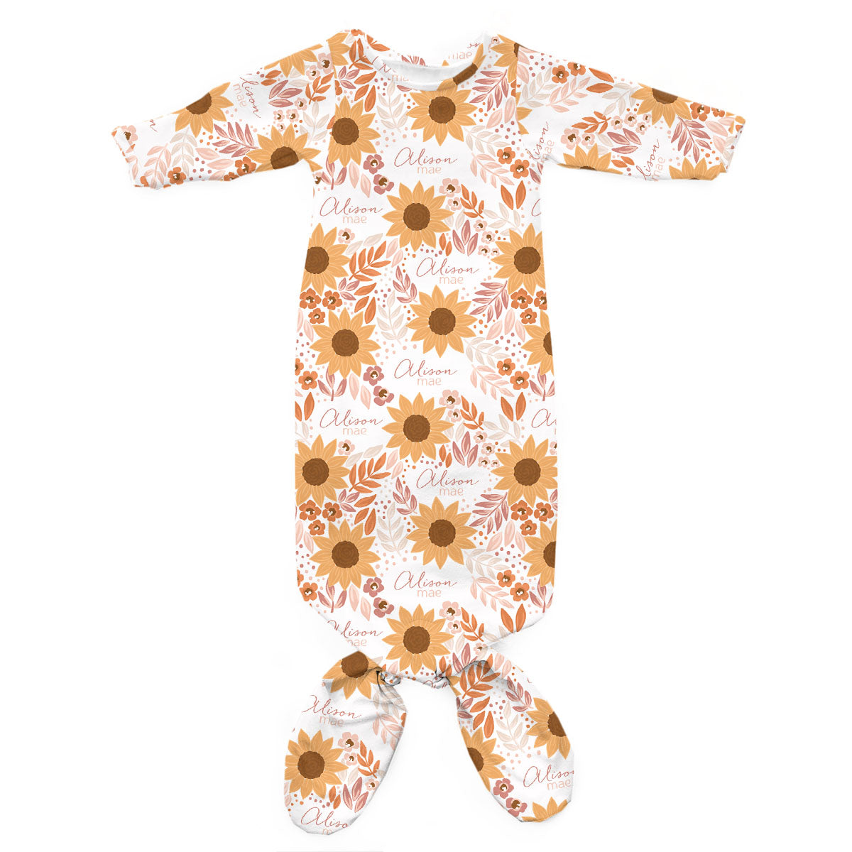 Personalized Newborn Gowns | Summer Sunflower
