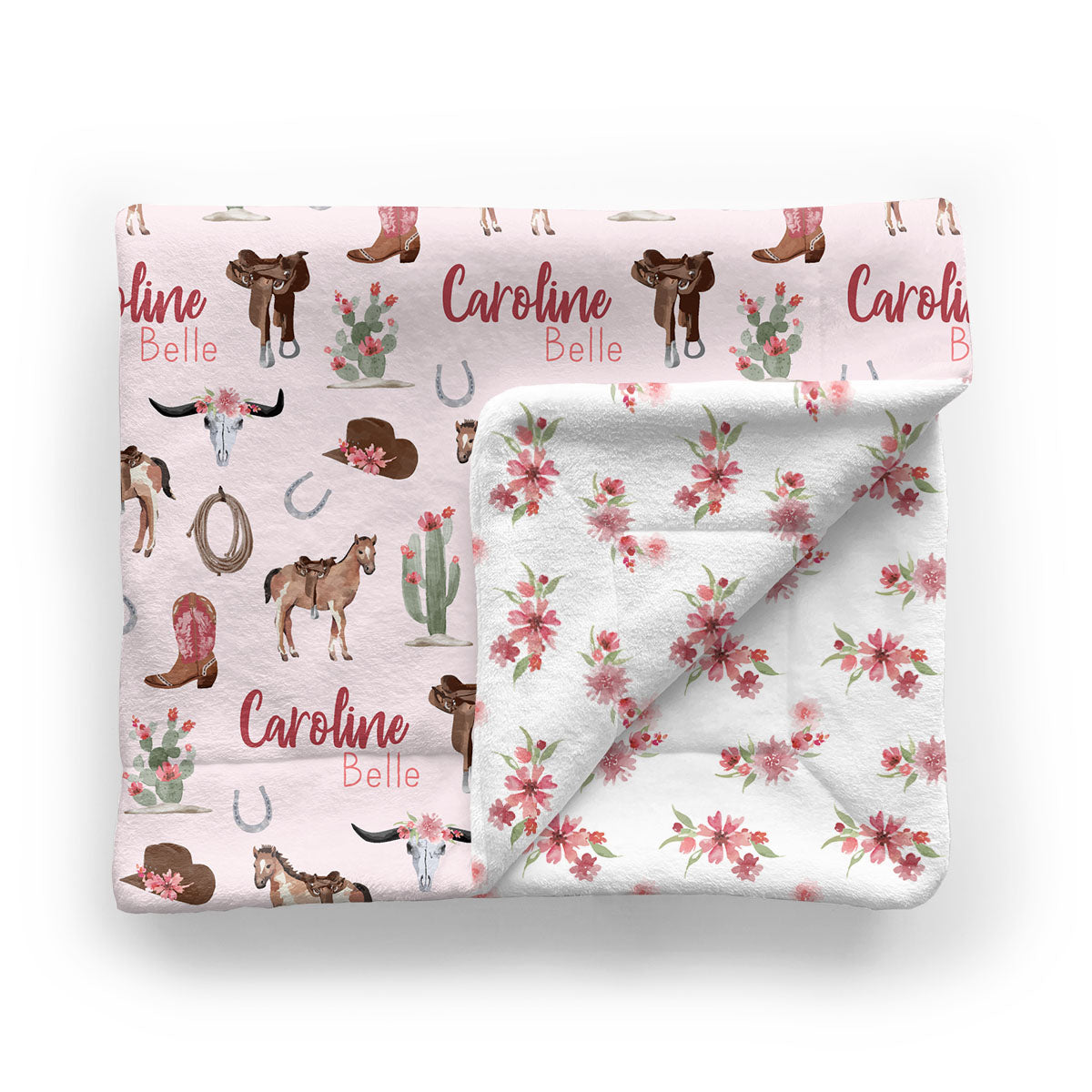 Personalized Minky Blanket | Charming Cowgirl
