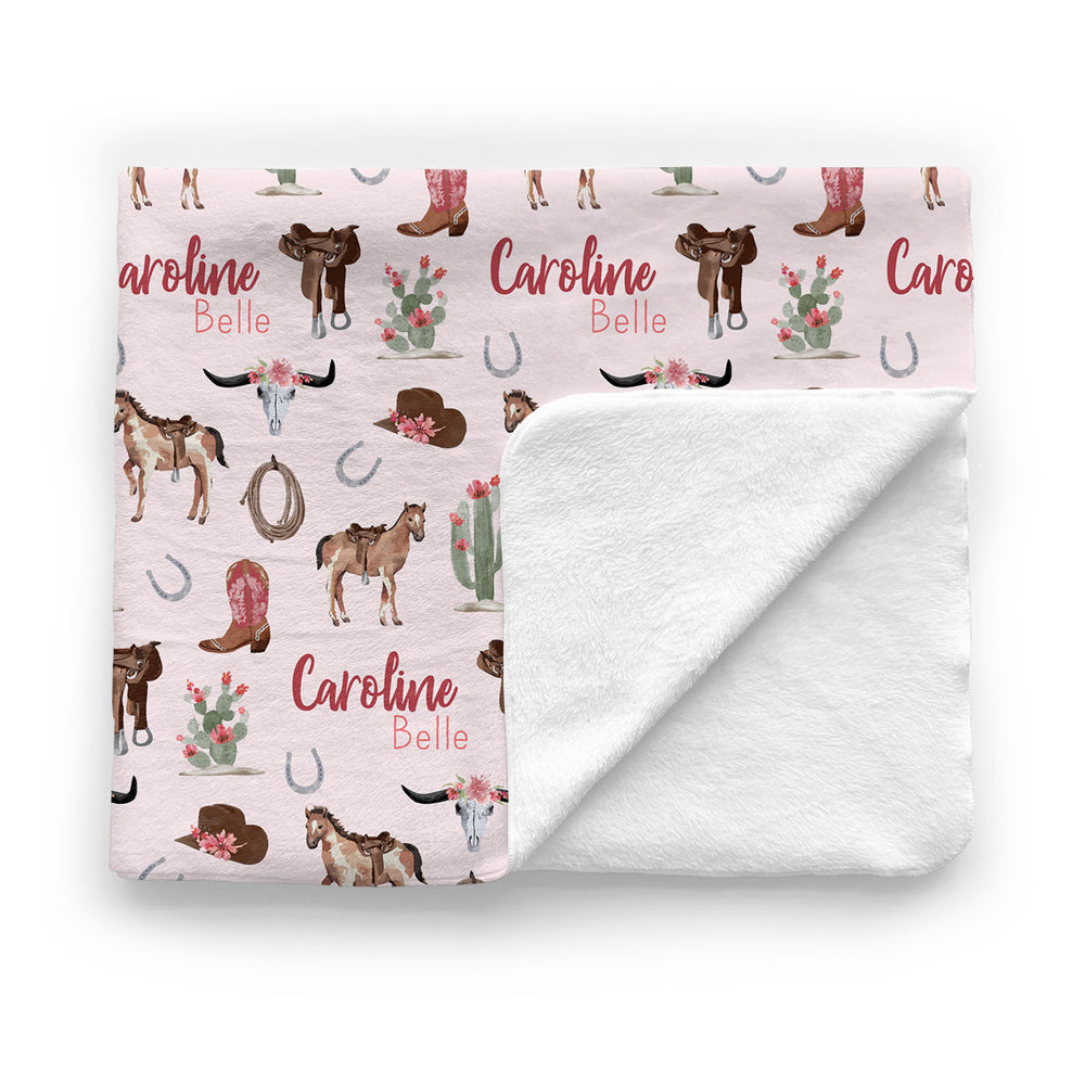 Personalized Minky Blanket | Charming Cowgirl