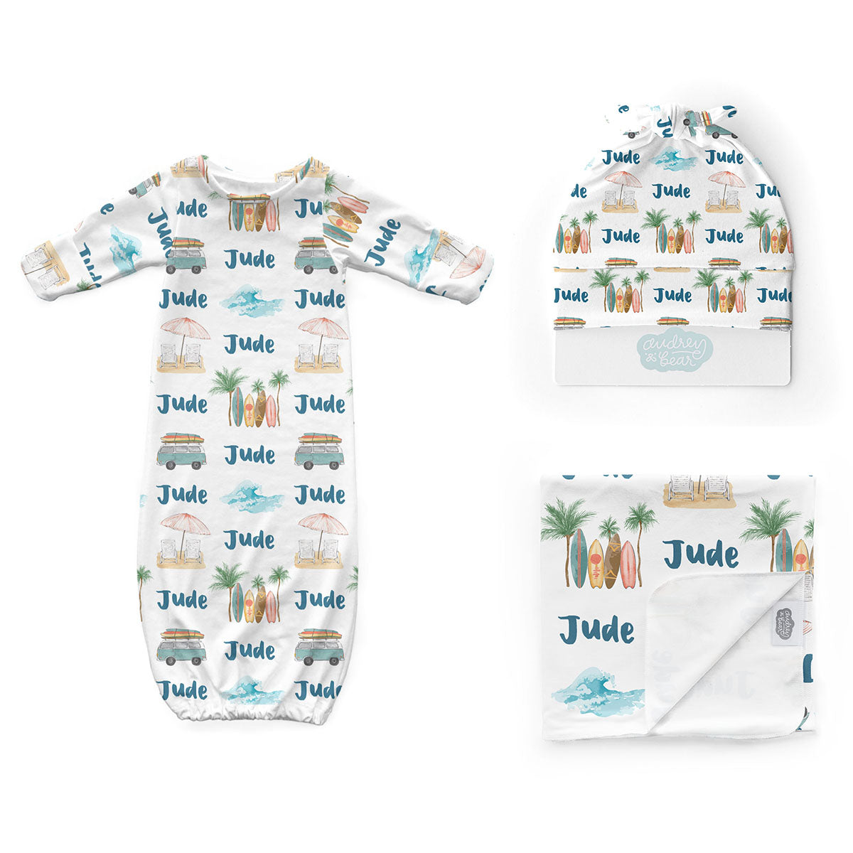 Wave Rider Bundle Personalized Newborn Bundle | Wave Rider – Audrey & Bear