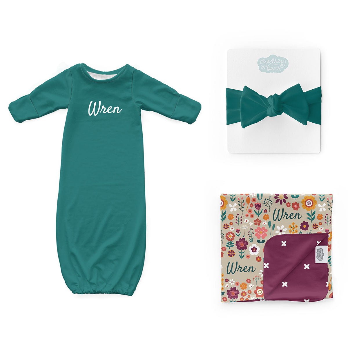 Personalized Newborn Bundle | Folksy Floral