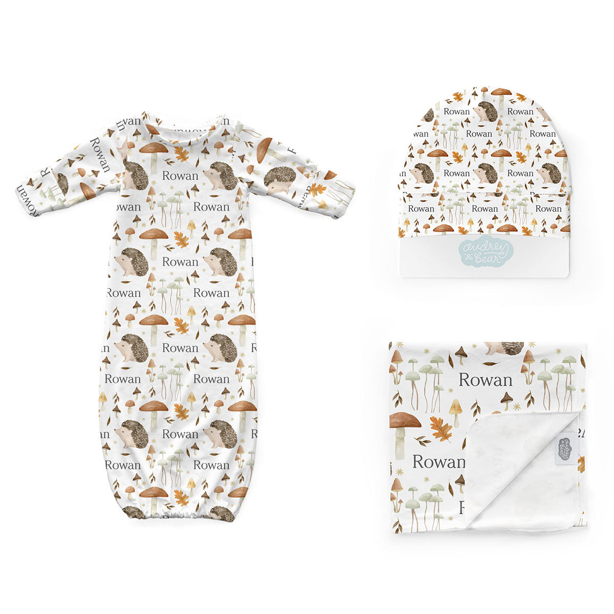 Personalized Newborn Bundle | Hedgehog Forest