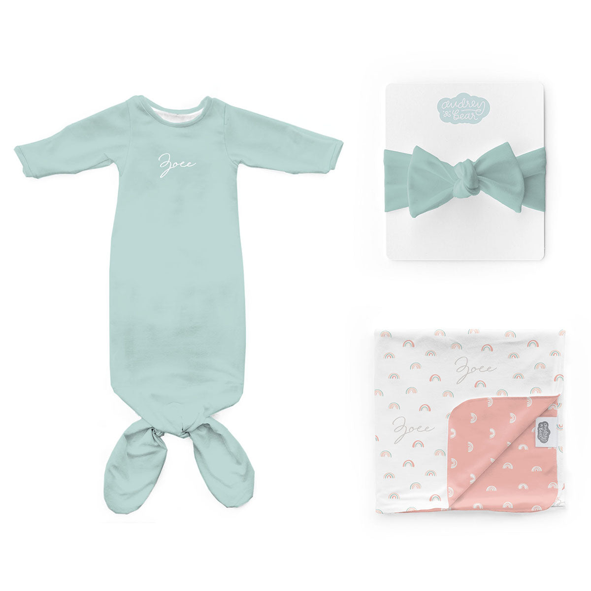Personalized Newborn Bundle | Pastel Rainbows