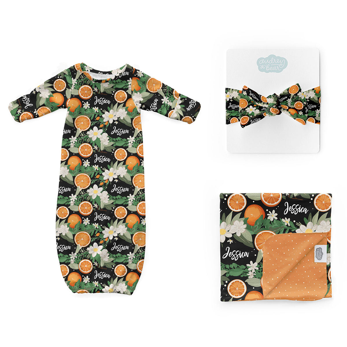 Personalized Newborn Bundle | Citrus Blossom