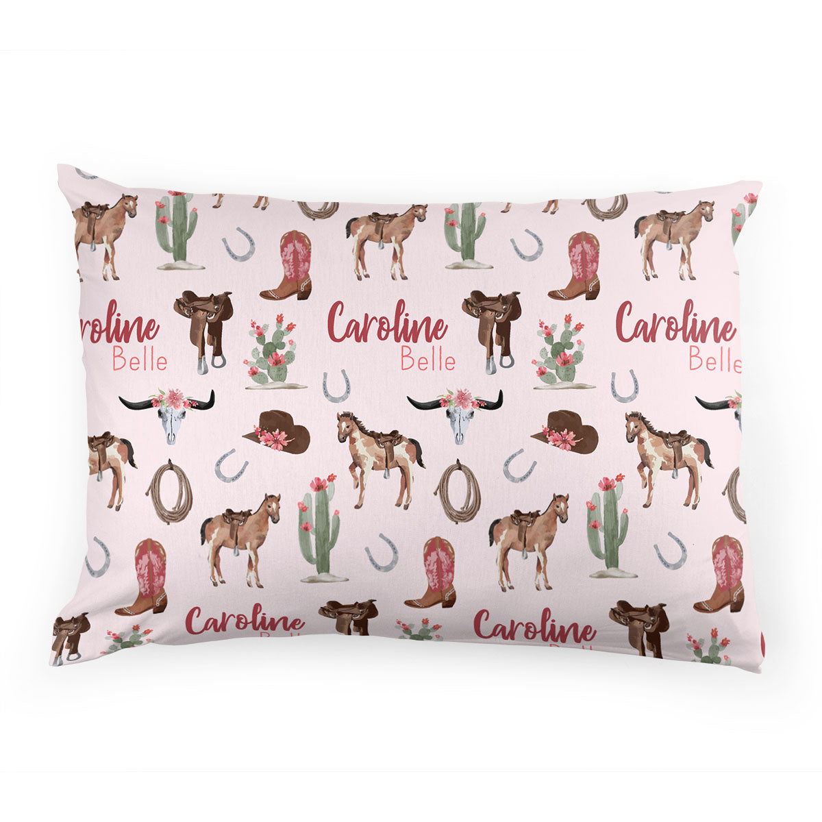 Personalized Pillow Case | Charming Cowgirl