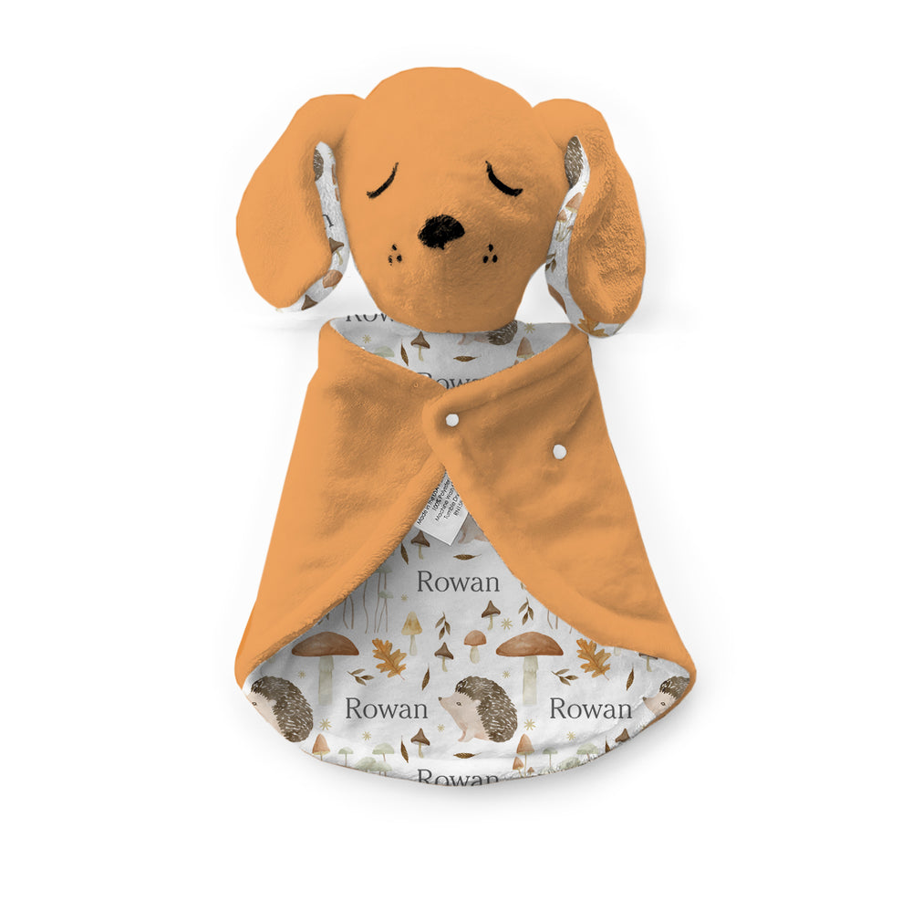 Personalized Puppy Lovey | Hedgehog Forest