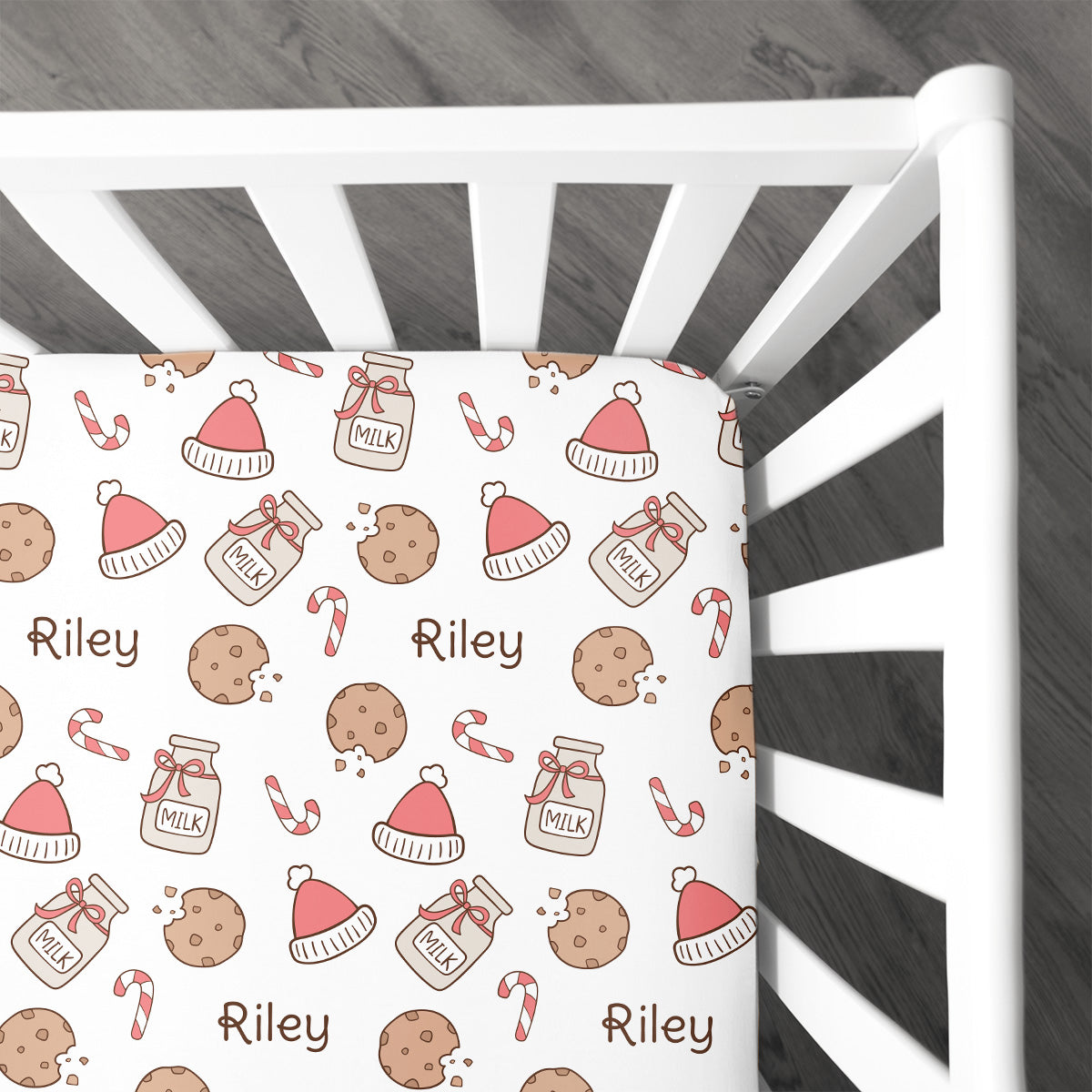 Personalized Crib Sheet | Santa's cookies