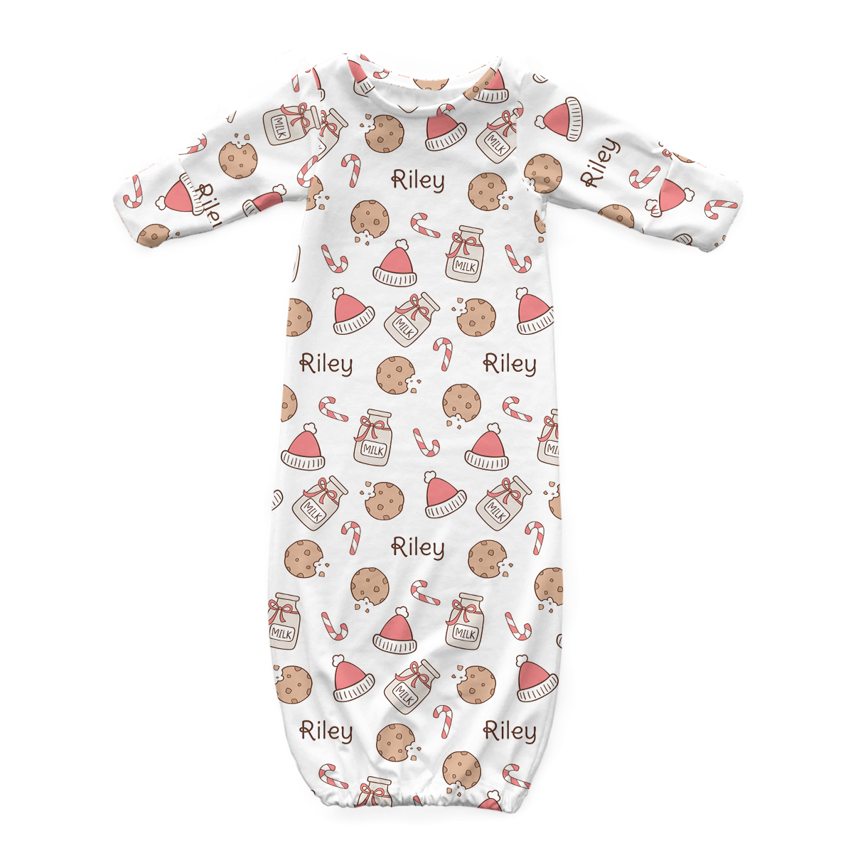 Personalized Newborn Gown | Santa's cookies