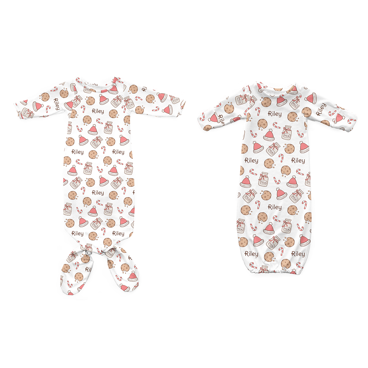 Personalized Newborn Gown | Santa's cookies