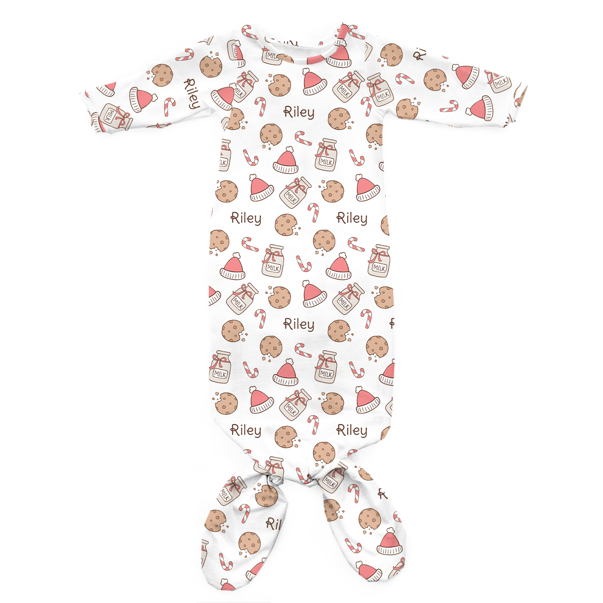 Personalized Newborn Gown | Santa's cookies