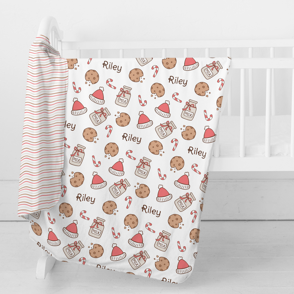 Personalized Swaddle Blanket | Santa's cookies