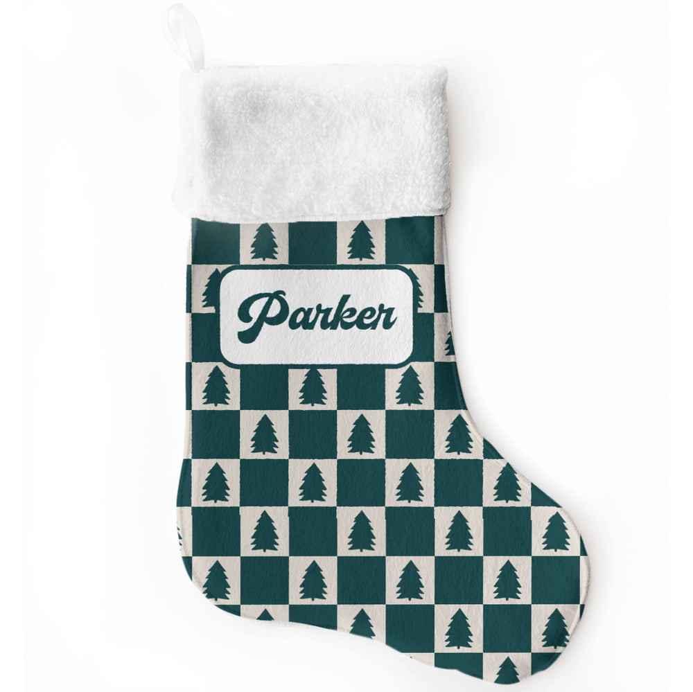 Personalized Christmas Stocking | Christmas Tree Check