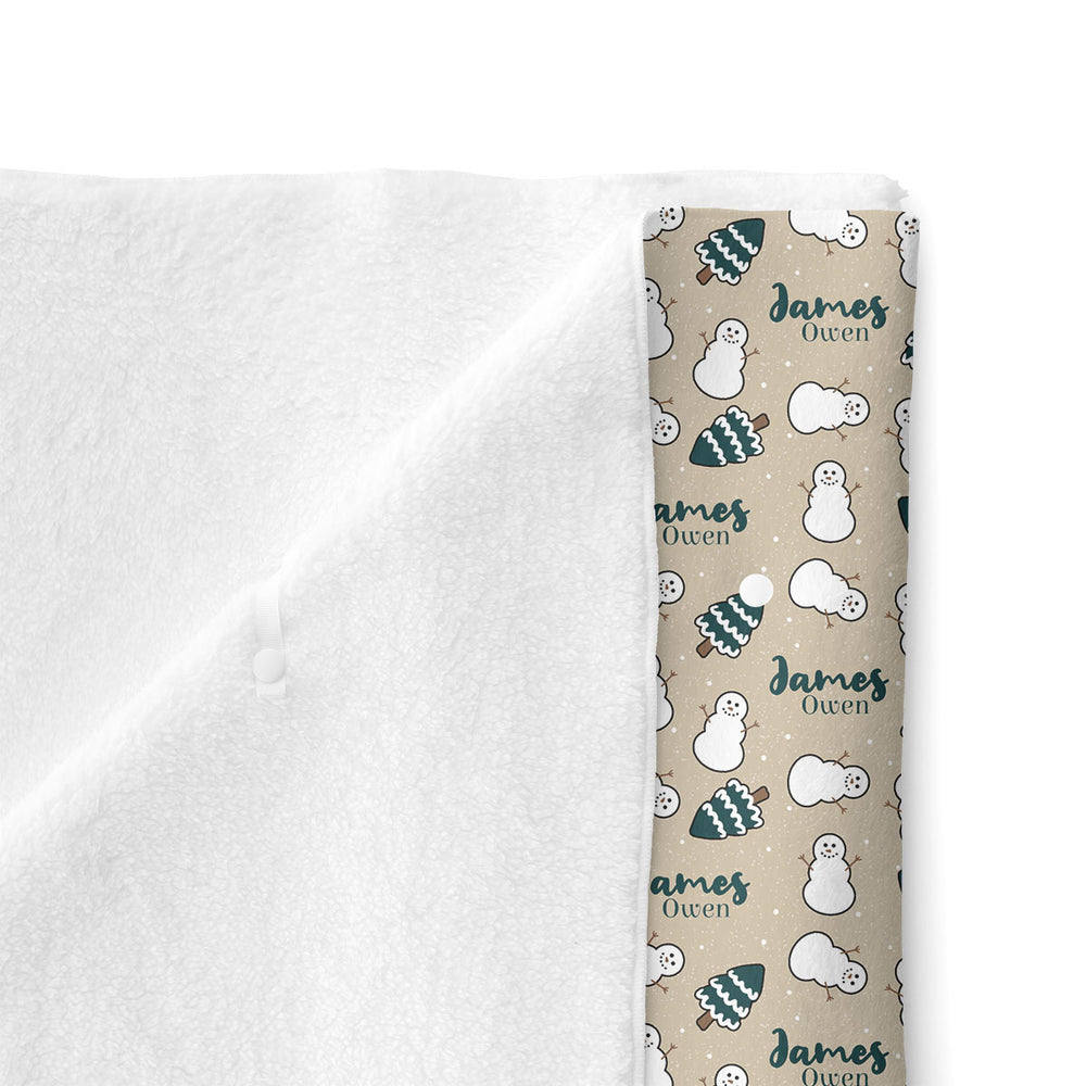 Personalized Minky Stroller Blanket | Evergreen Frost