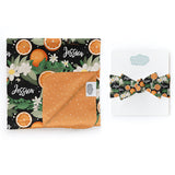 Personalized Swaddle & Hat Set | Citrus Blossom