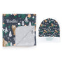 Personalized Swaddle & Hat Set | Forest Blues